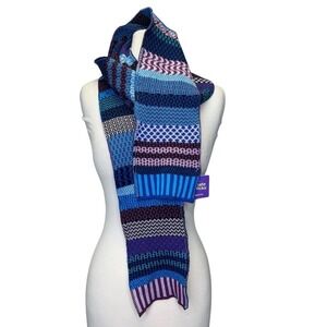 Soulmate Socks Raspberry Scarf Pattern Turquoise Purple Blue Black Recycled NWT